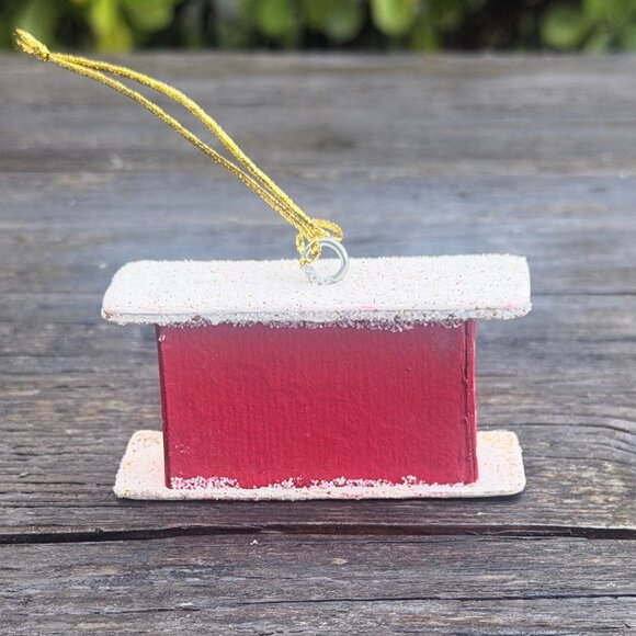 Vintage Fireplace Christmas Holiday Ornament (insert light in fire) - Picture 8 of 9